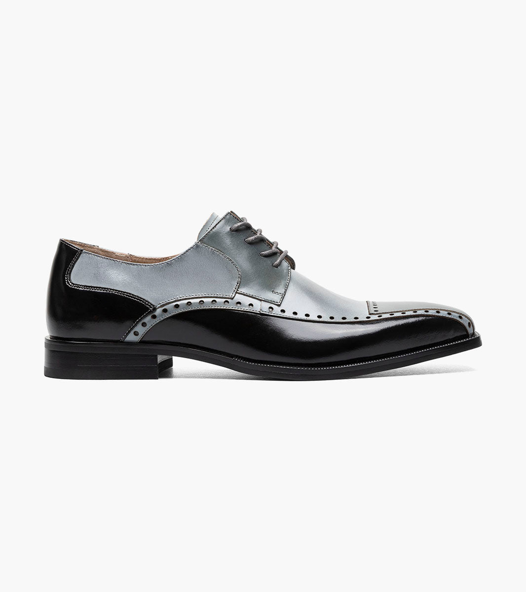 Stacy Adams Plaza Modified Cap Toe Oxford Clearance Men’s Shoes - Black/Gray