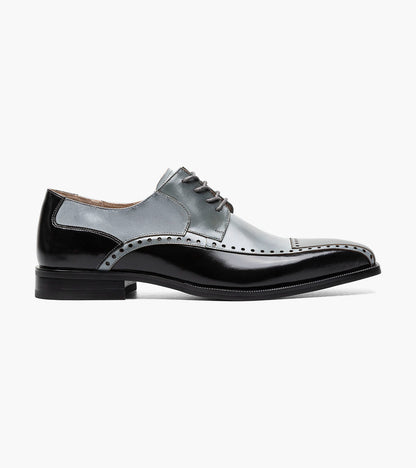 Stacy Adams Plaza Modified Cap Toe Oxford Clearance Men’s Shoes - Black/Gray