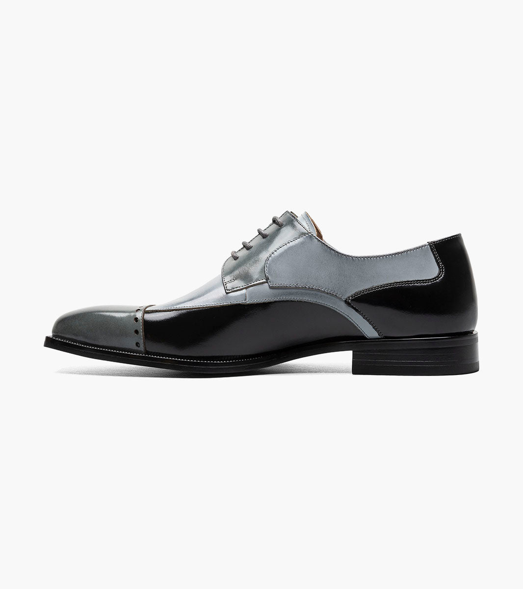 Stacy Adams Plaza Modified Cap Toe Oxford Clearance Men’s Shoes - Black/Gray