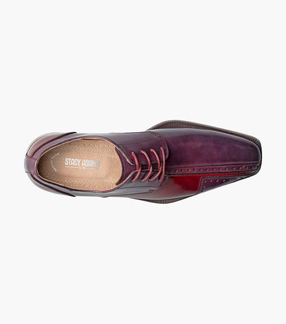 Stacy Adams Palmento Modified Cap Toe Oxford Men’s Dress Shoes - Burgundy Multi