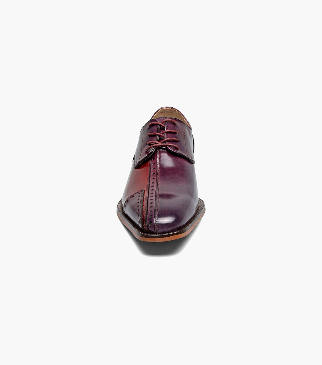 Stacy Adams Palmento Modified Cap Toe Oxford Men’s Dress Shoes - Burgundy Multi