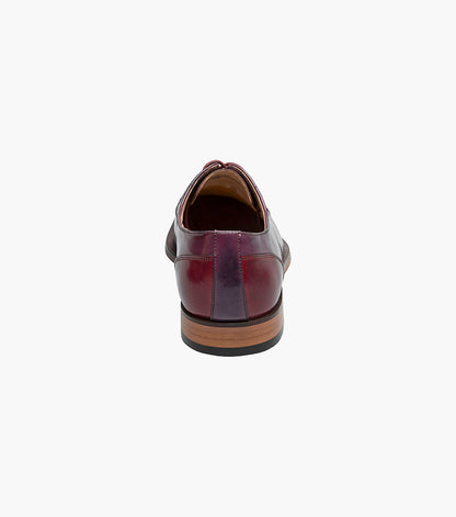 Stacy Adams Palmento Modified Cap Toe Oxford Men’s Dress Shoes - Burgundy Multi