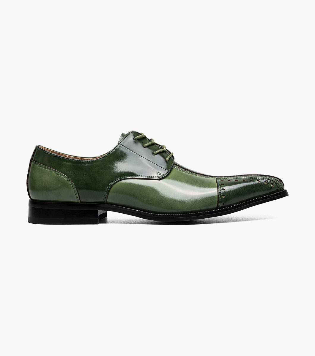 Stacy Adams Palmento Modified Cap Toe Oxford Men’s Dress Shoes - Green Multi