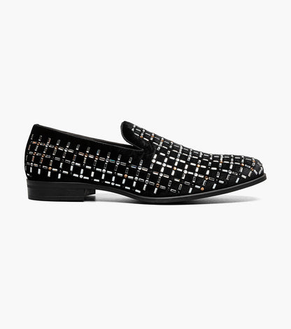 Stacy Adams Stallford Rhinestone Slip On Men’s Dress Shoes - Black Multi
