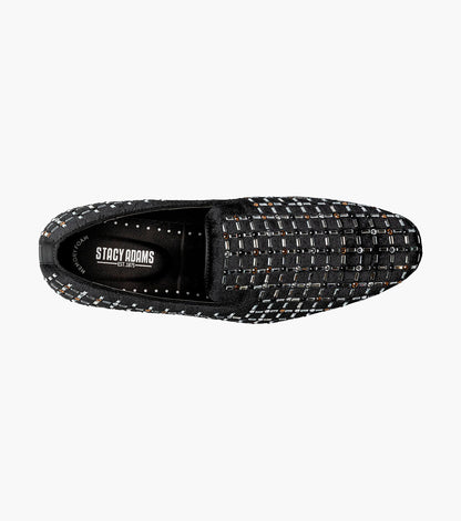 Stacy Adams Stallford Rhinestone Slip On Men’s Dress Shoes - Black Multi