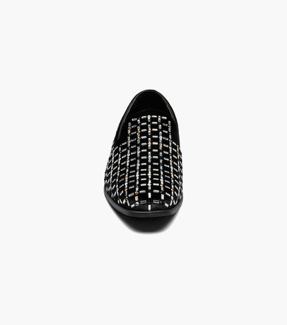 Stacy Adams Stallford Rhinestone Slip On Men’s Dress Shoes - Black Multi