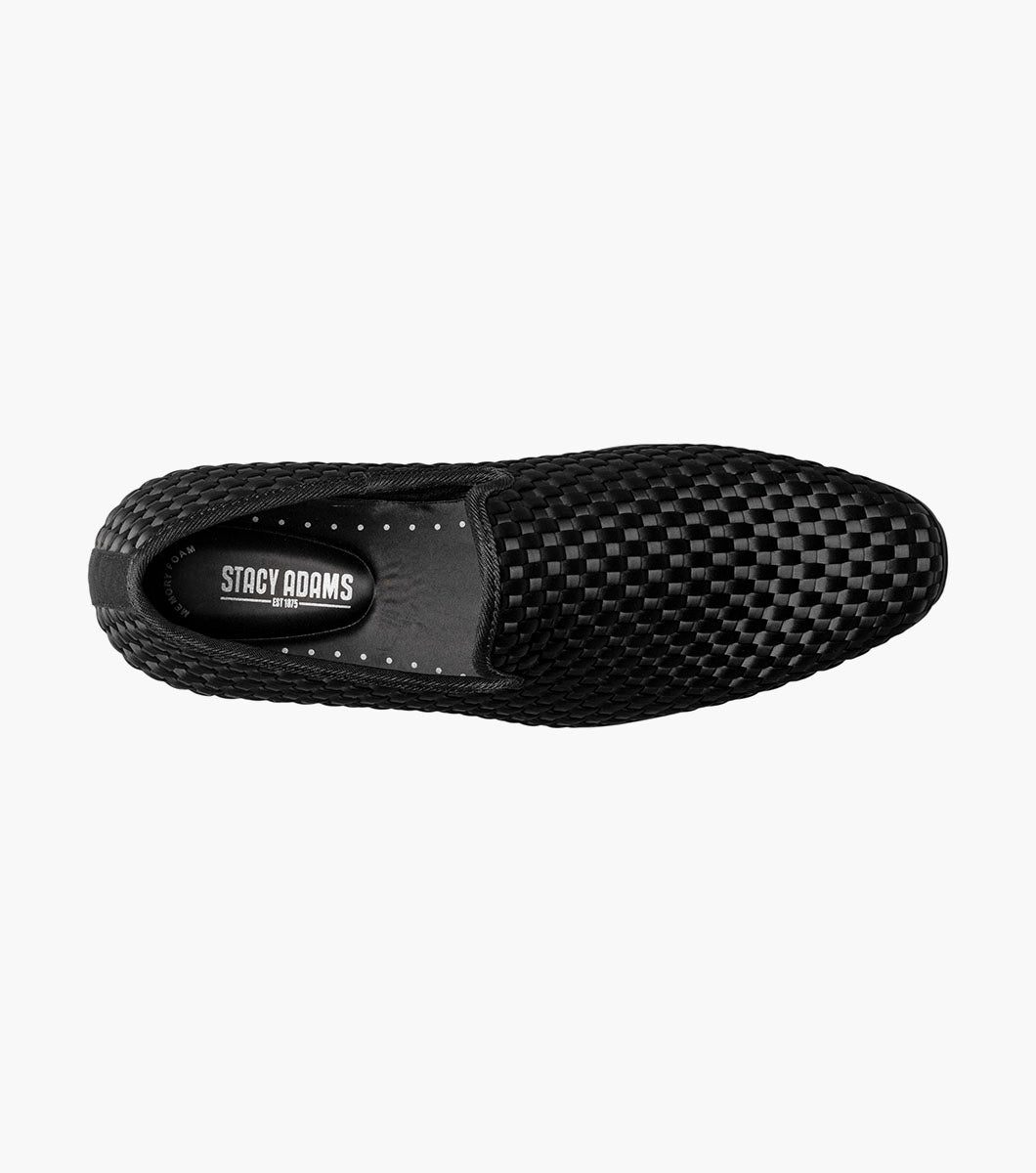 Stacy Adams Swenson Woven Slip On Men’s Dress Shoes - Black