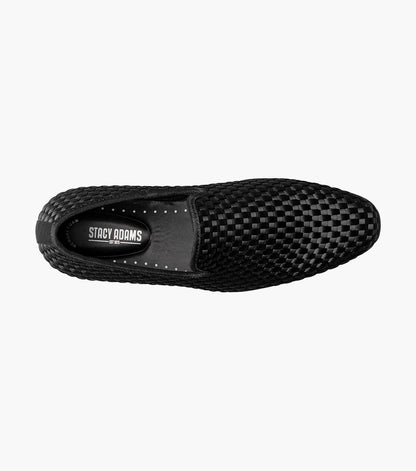 Stacy Adams Swenson Woven Slip On Men’s Dress Shoes - Black