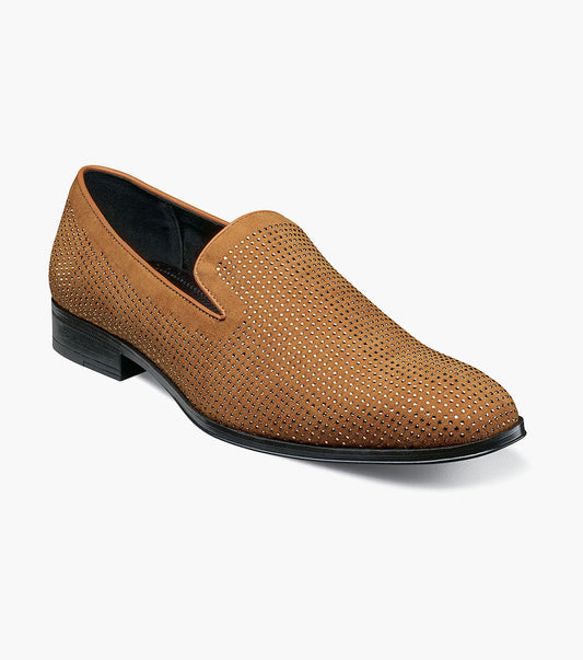 Stacy Adams Suave Rhinestone Slip On Men’s Dress Shoes - Tan