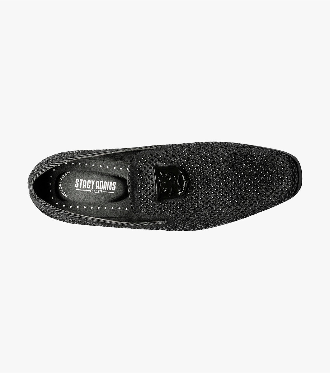 Stacy Adams Swagger Studded Slip On Men’s Dress Shoes - Black