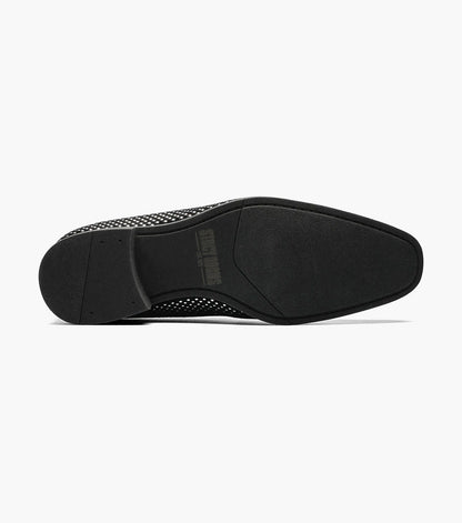 Stacy Adams Swagger Studded Slip On Men’s Dress Shoes - Black and Silver