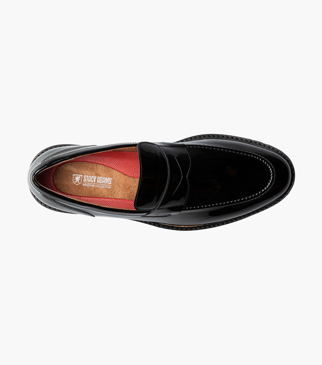 Stacy Adams Hazelton Moc Toe Penny Slip On Clearance Men’s Shoes - Black Patent