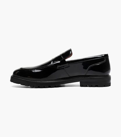 Stacy Adams Hazelton Moc Toe Penny Slip On Clearance Men’s Shoes - Black Patent