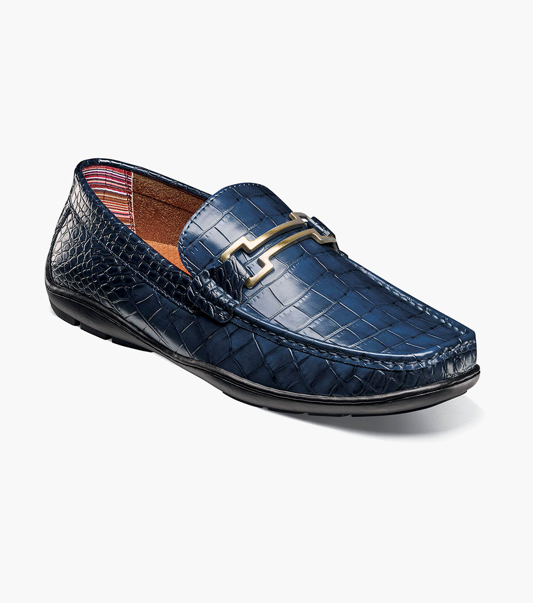 Stacy Adams Embrey Moc Toe Bit Slip On Clearance Men’s Shoes - Navy