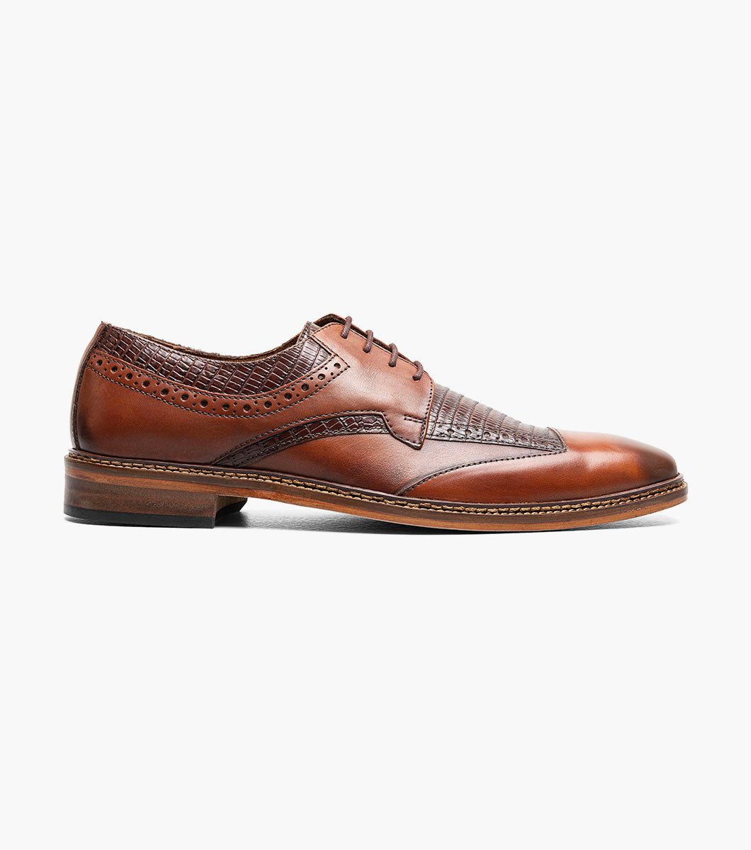 Stacy Adams Gambetta Modified Cap Toe Oxford Clearance Men’s Shoes - Cognac