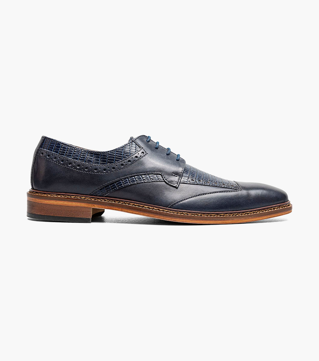 Stacy Adams Gambetta Modified Cap Toe Oxford Clearance Men’s Shoes - Navy