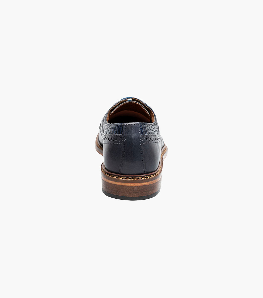 Stacy Adams Gambetta Modified Cap Toe Oxford Clearance Men’s Shoes - Navy
