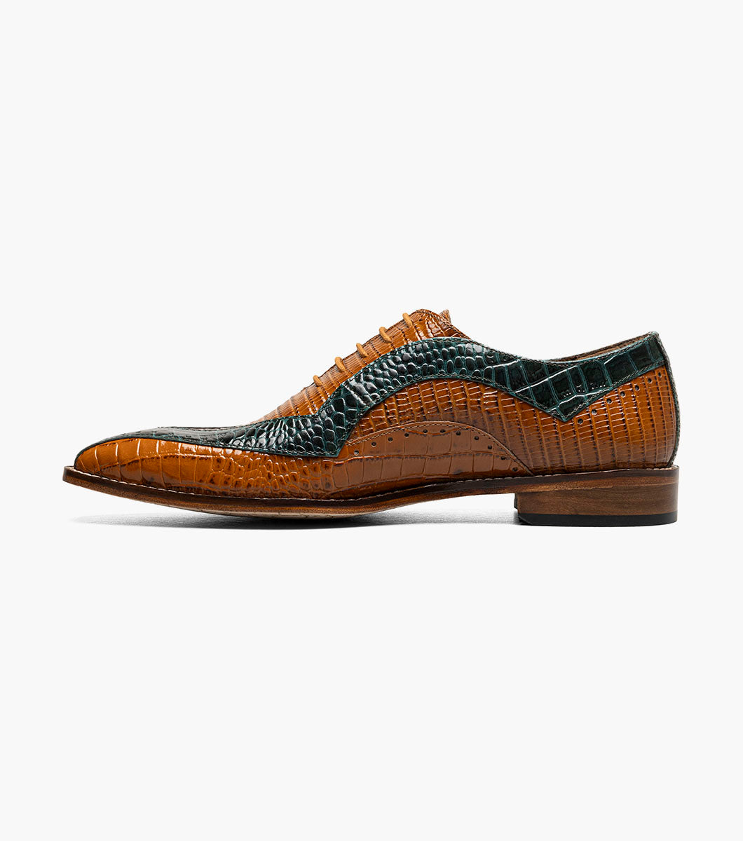 Stacy Adams Tallero V-Tip Oxford Men’s Dress Shoes - Tan Multi