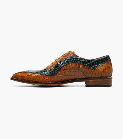 Stacy Adams Tallero V-Tip Oxford Men’s Dress Shoes - Tan Multi