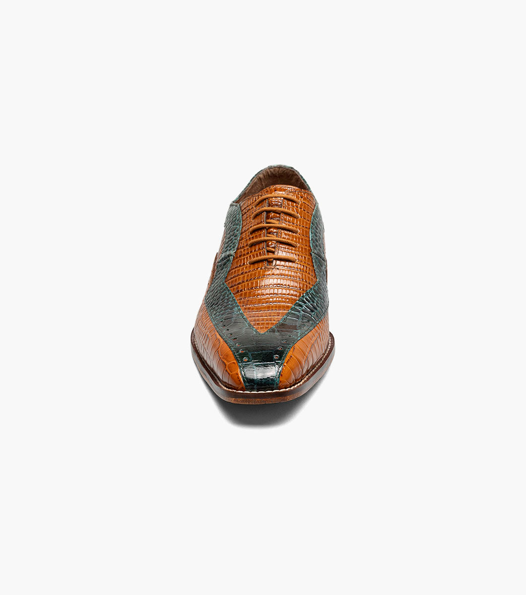 Stacy Adams Tallero V-Tip Oxford Men’s Dress Shoes - Tan Multi