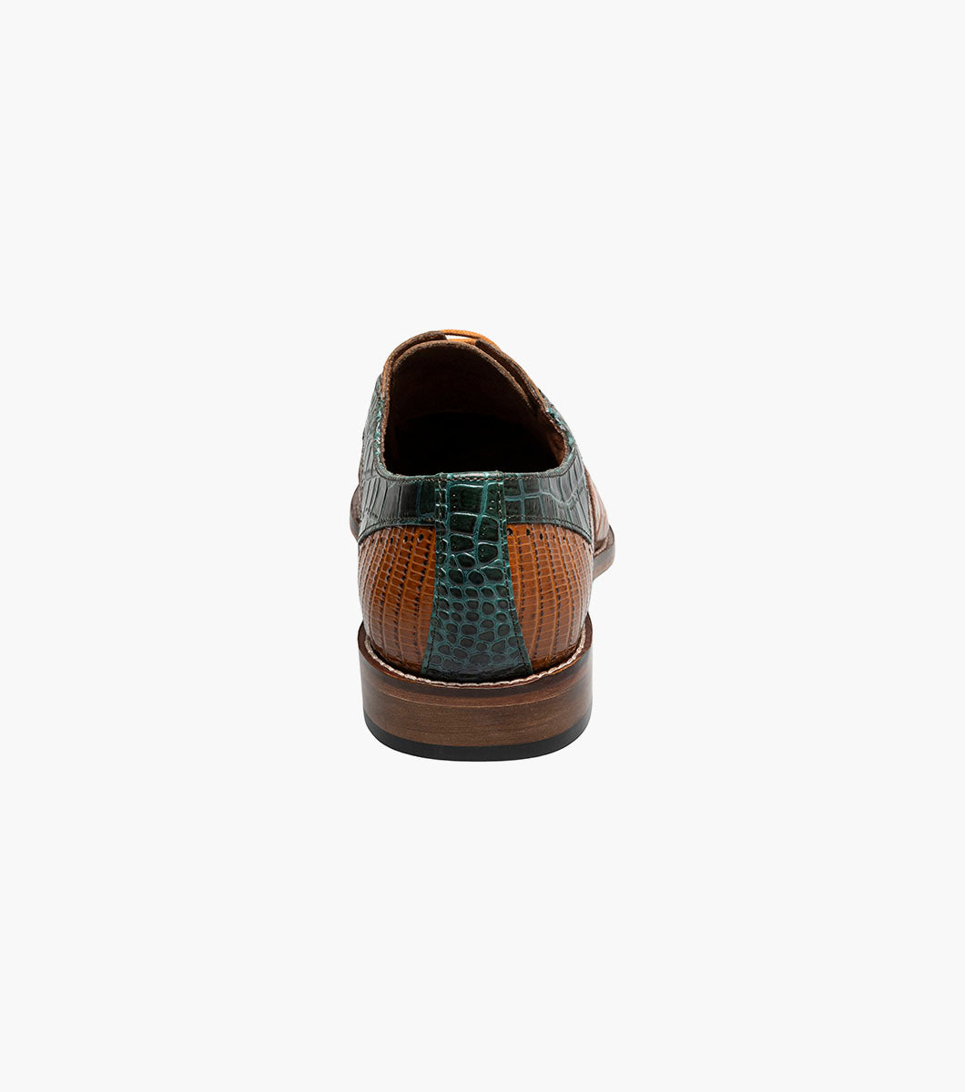 Stacy Adams Tallero V-Tip Oxford Men’s Dress Shoes - Tan Multi