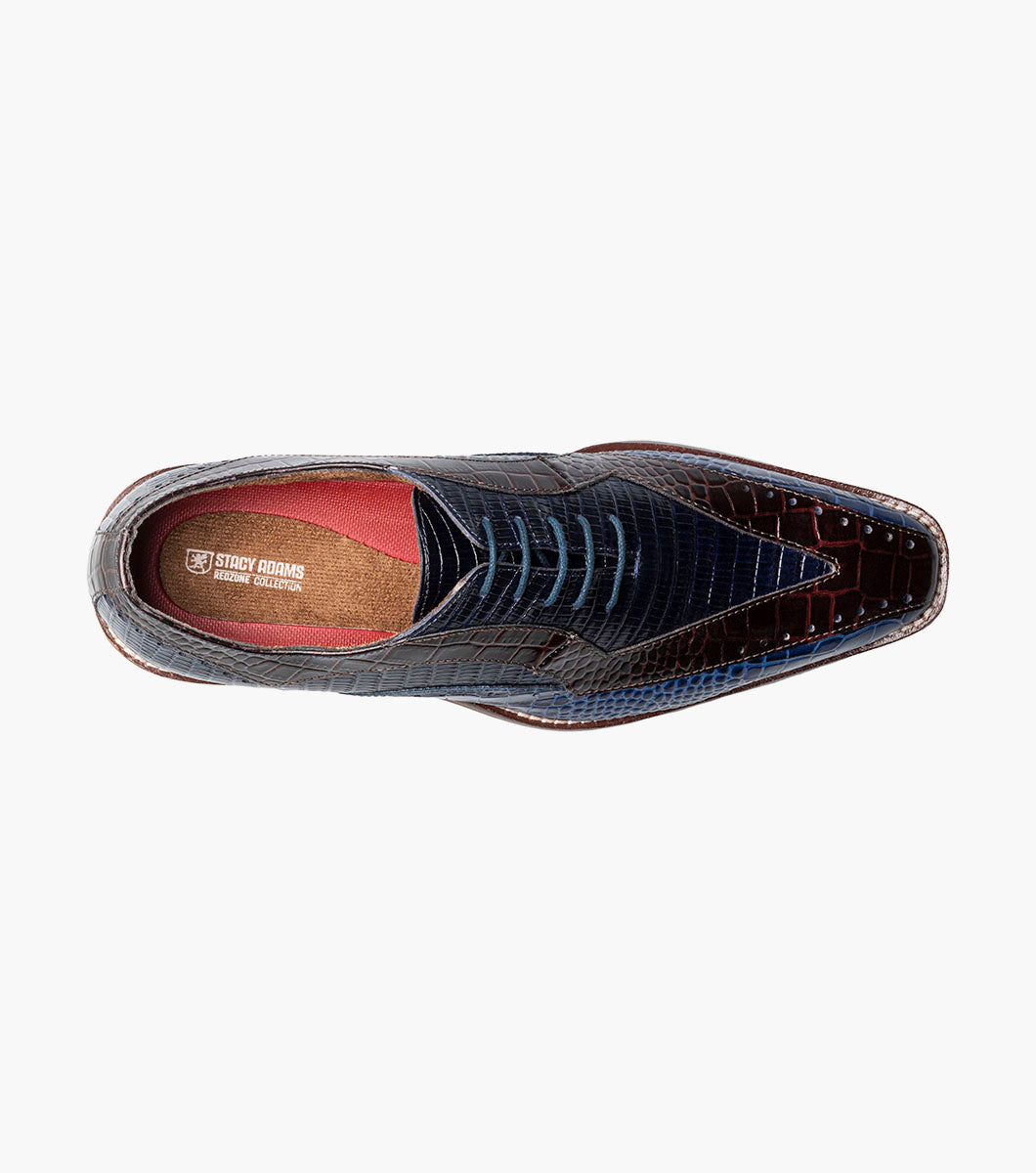 Stacy Adams Tallero V-Tip Oxford Men’s Dress Shoes - Dark Blue Multi