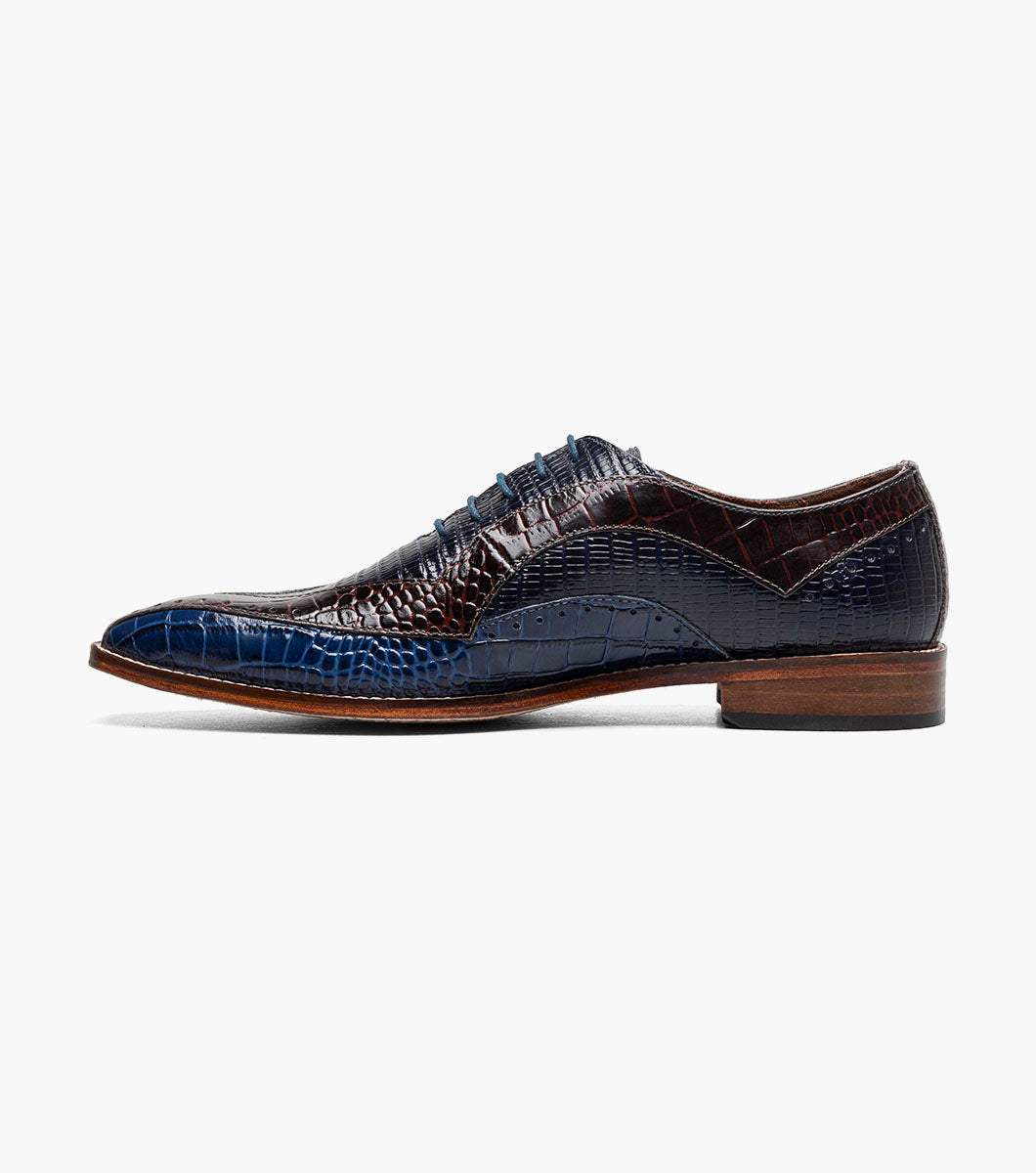 Stacy Adams Tallero V-Tip Oxford Men’s Dress Shoes - Dark Blue Multi