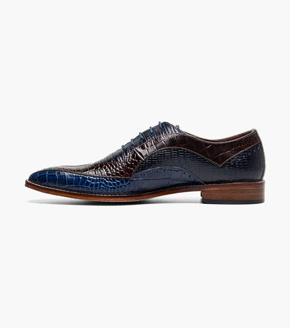 Stacy Adams Tallero V-Tip Oxford Men’s Dress Shoes - Dark Blue Multi