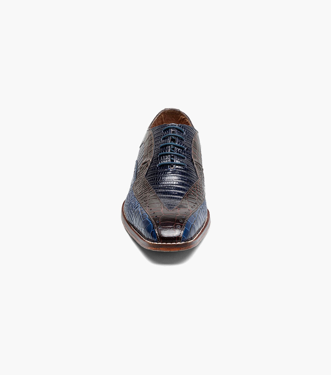 Stacy Adams Tallero V-Tip Oxford Men’s Dress Shoes - Dark Blue Multi