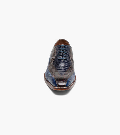Stacy Adams Tallero V-Tip Oxford Men’s Dress Shoes - Dark Blue Multi