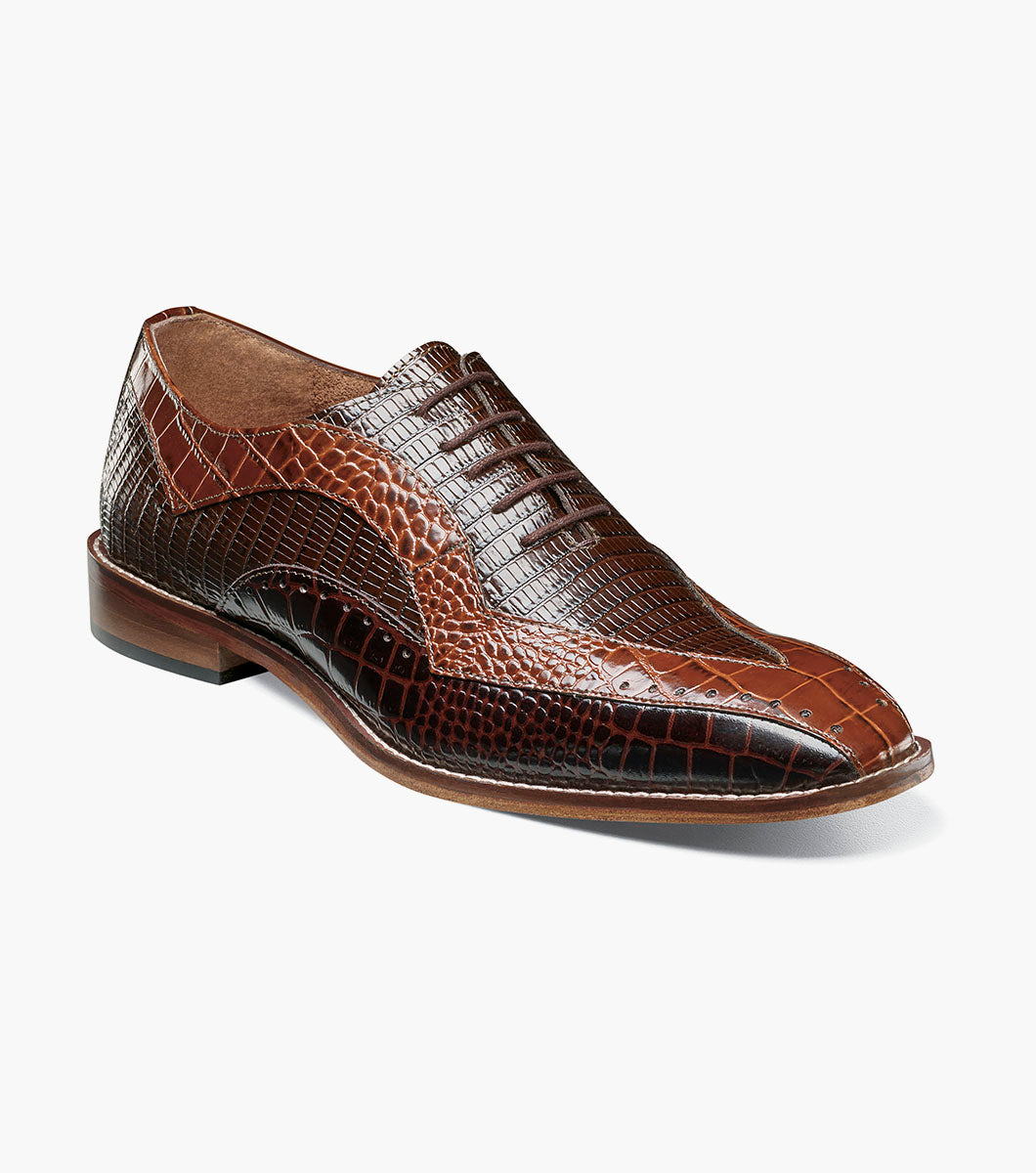 Stacy Adams Tallero V-Tip Oxford Men’s Dress Shoes - Brown Multi