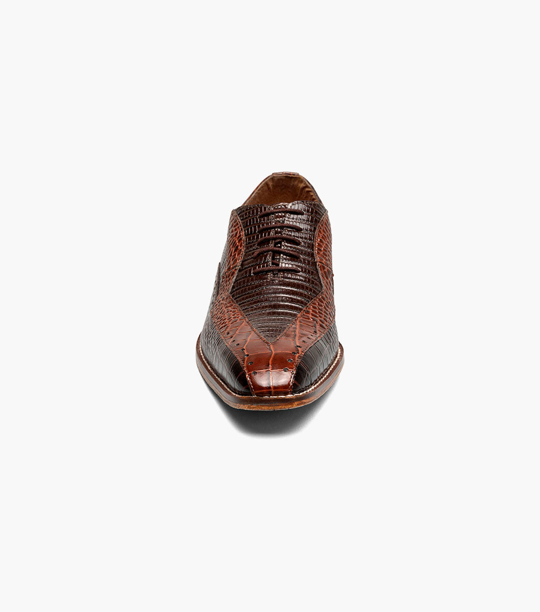 Stacy Adams Tallero V-Tip Oxford Men’s Dress Shoes - Brown Multi