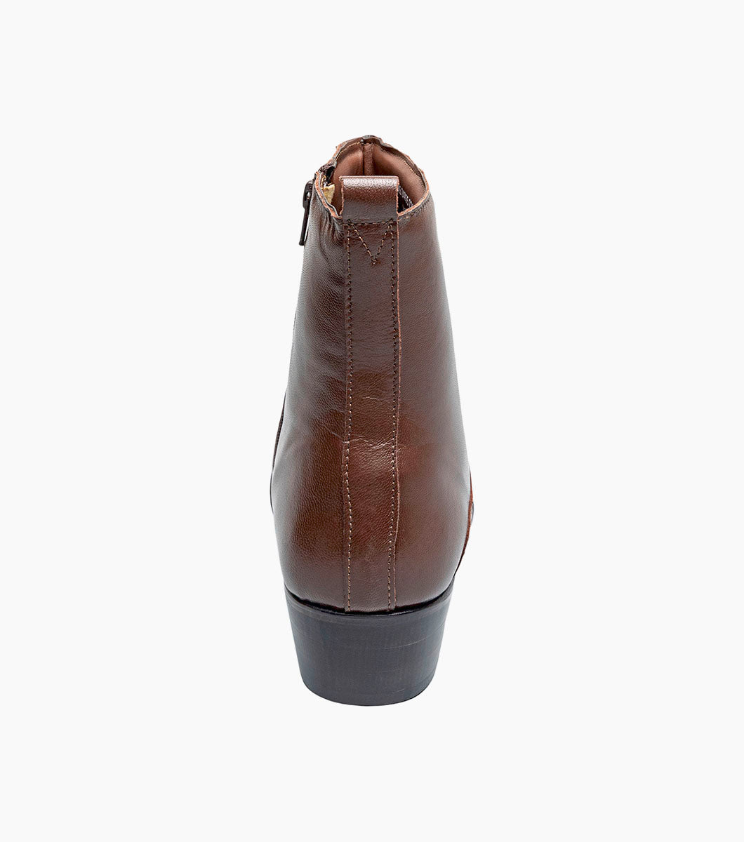 Stacy Adams Santos Side Zip Boot Men’s Dress Shoes - Cognac