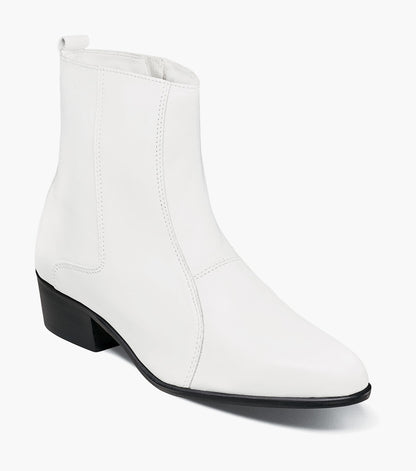 Stacy Adams Santos Side Zip Boot Men’s Dress Shoes - White