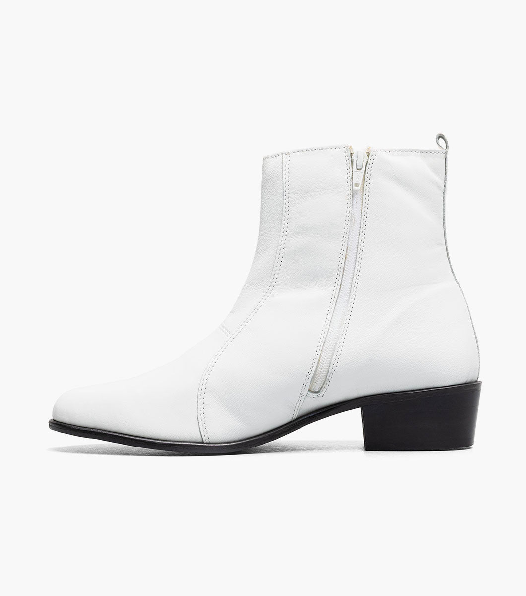 Stacy Adams Santos Side Zip Boot Men’s Dress Shoes - White