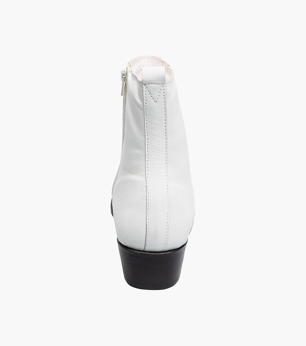 Stacy Adams Santos Side Zip Boot Men’s Dress Shoes - White