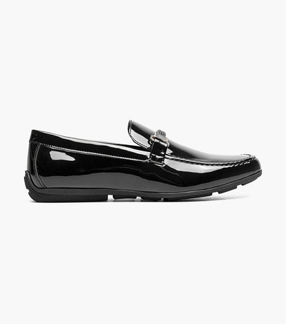 Stacy Adams Sheridan Moc Toe Bit Slip On Men’s Loafers & Slip Ons - Black Patent