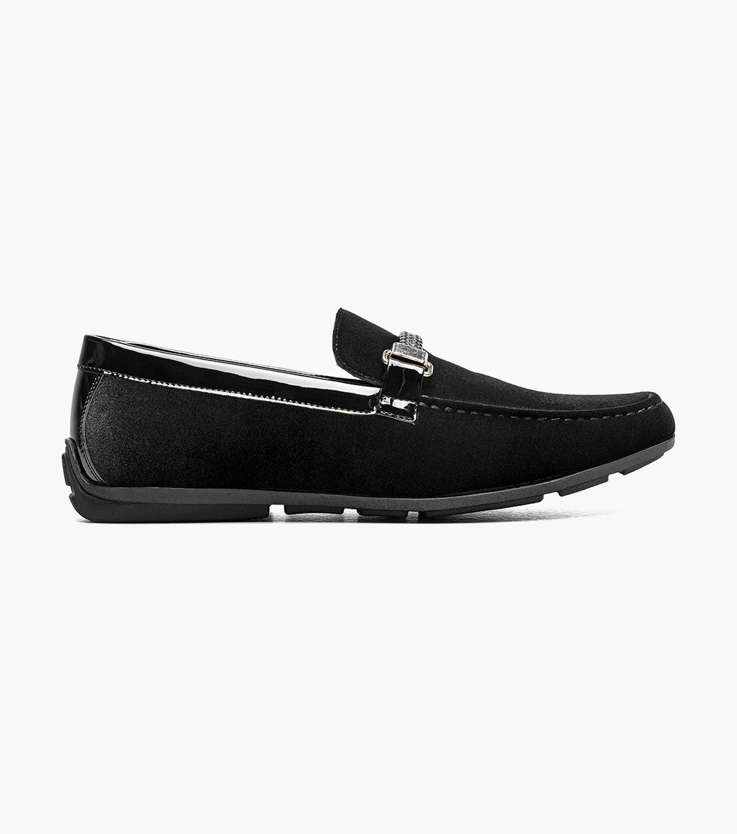 Stacy Adams Sheridan Moc Toe Bit Slip On Men’s Loafers & Slip Ons - Black