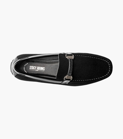 Stacy Adams Sheridan Moc Toe Bit Slip On Men’s Loafers & Slip Ons - Black