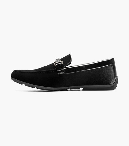 Stacy Adams Sheridan Moc Toe Bit Slip On Men’s Loafers & Slip Ons - Black