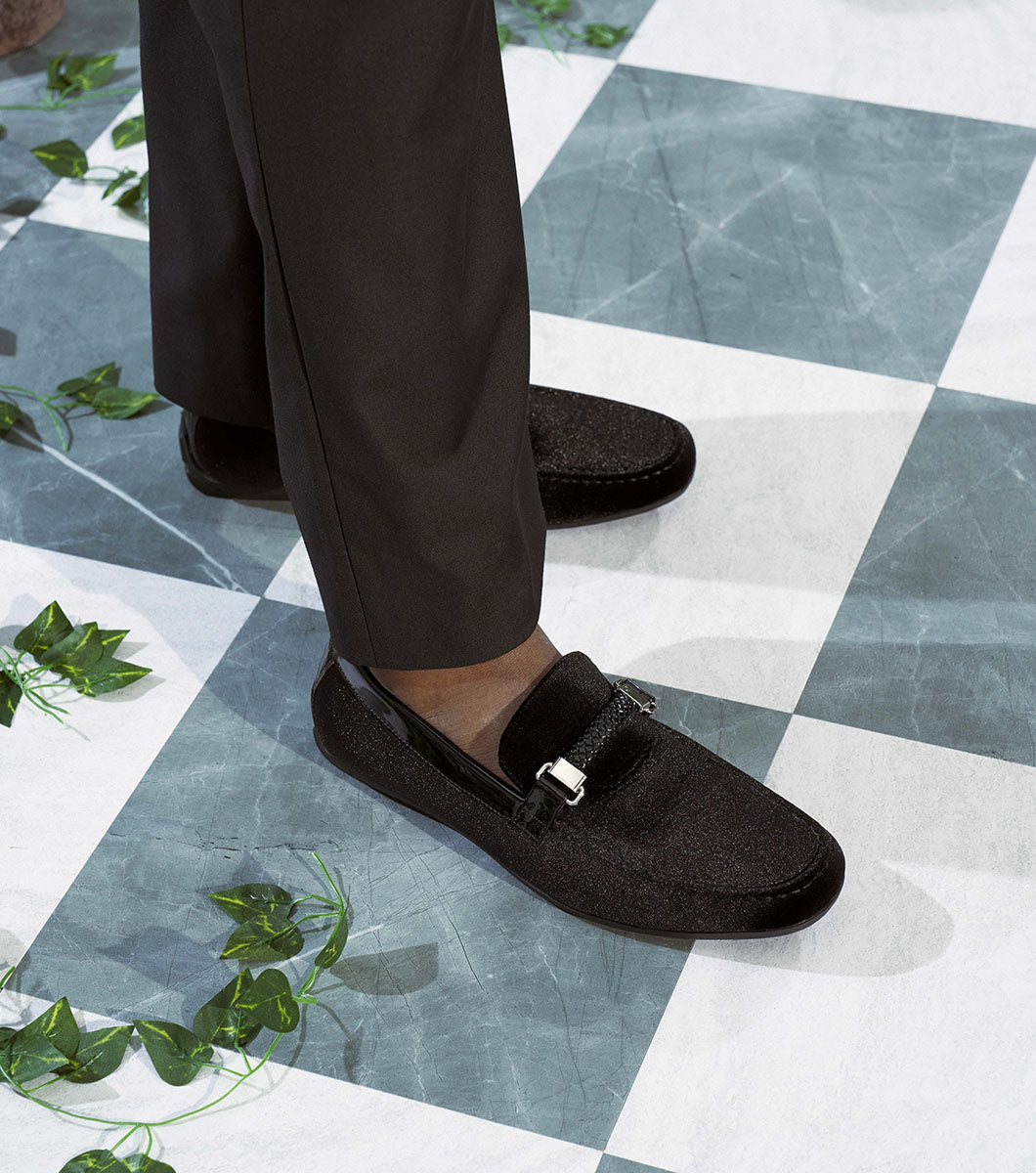 Stacy Adams Sheridan Moc Toe Bit Slip On Men’s Loafers & Slip Ons - Black