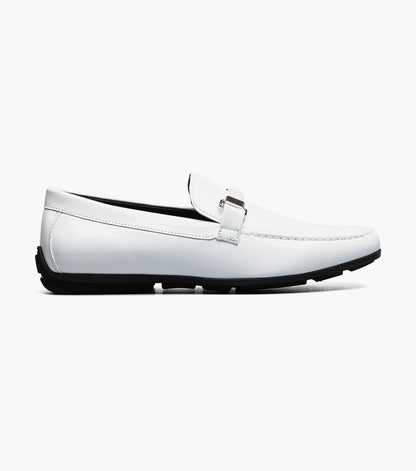 Stacy Adams Sheridan Moc Toe Bit Slip On Men’s Loafers & Slip Ons - White Patent