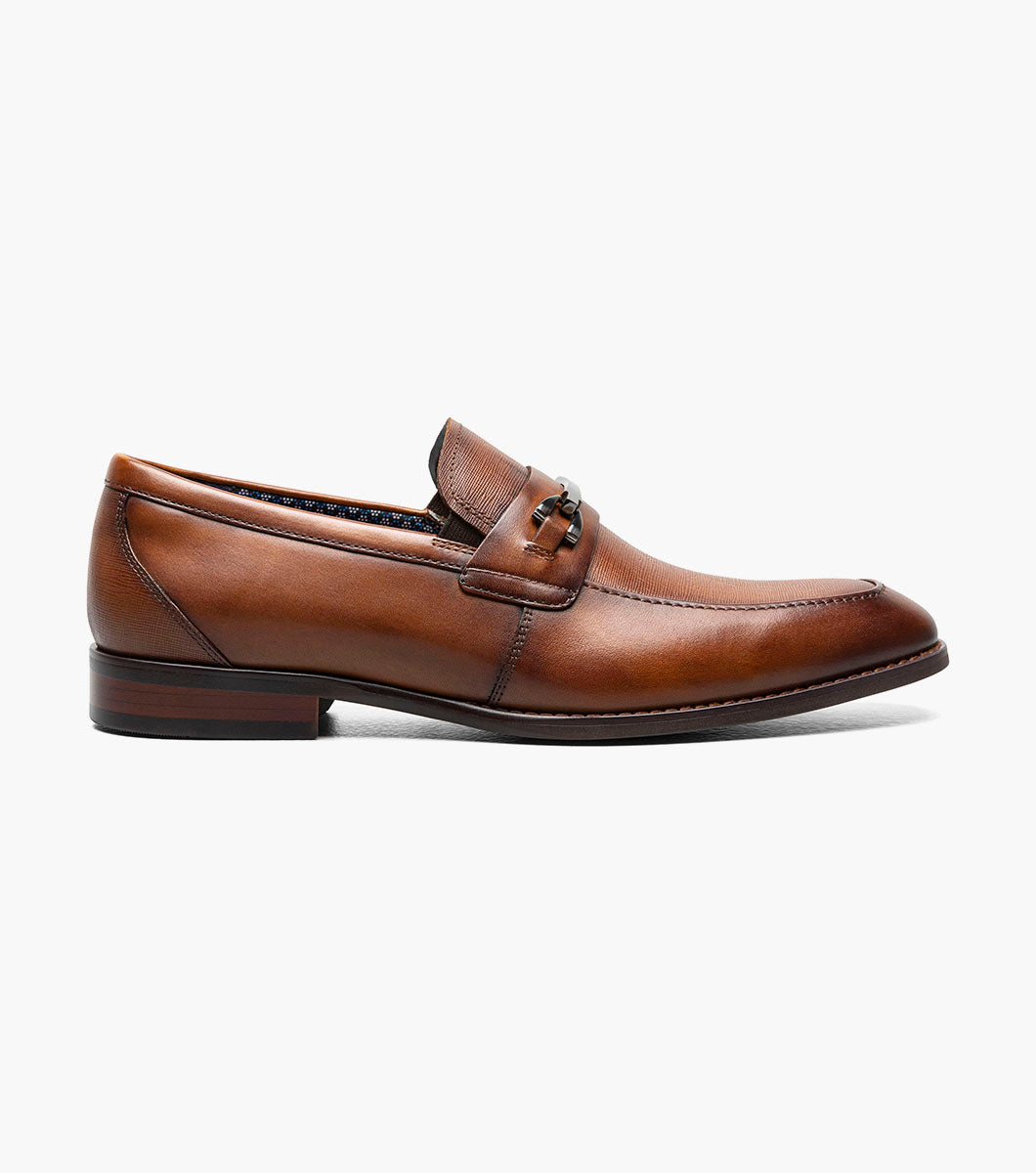 Stacy Adams Kaylor Moc Toe Bit Slip On Men’s Dress Shoes - Cognac