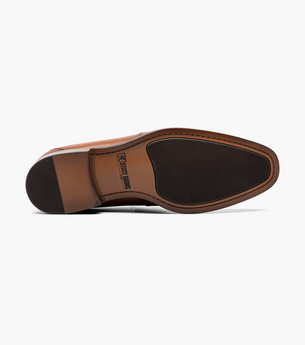 Stacy Adams Kaylor Moc Toe Bit Slip On Men’s Dress Shoes - Cognac