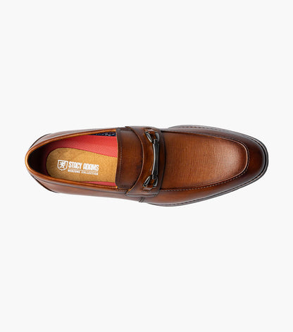Stacy Adams Kaylor Moc Toe Bit Slip On Men’s Dress Shoes - Cognac