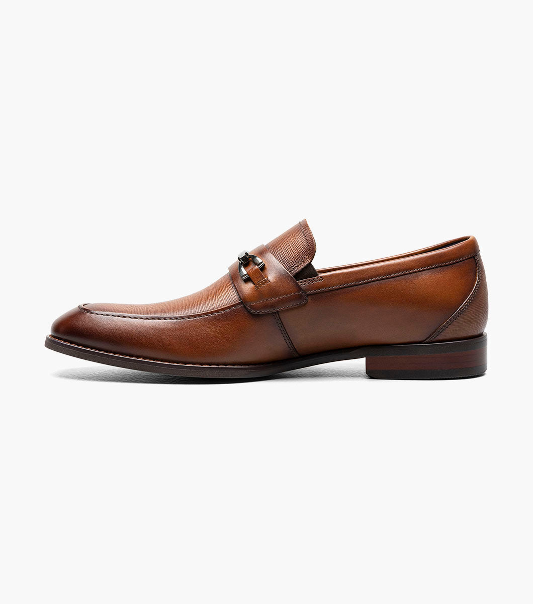 Stacy Adams Kaylor Moc Toe Bit Slip On Men’s Dress Shoes - Cognac