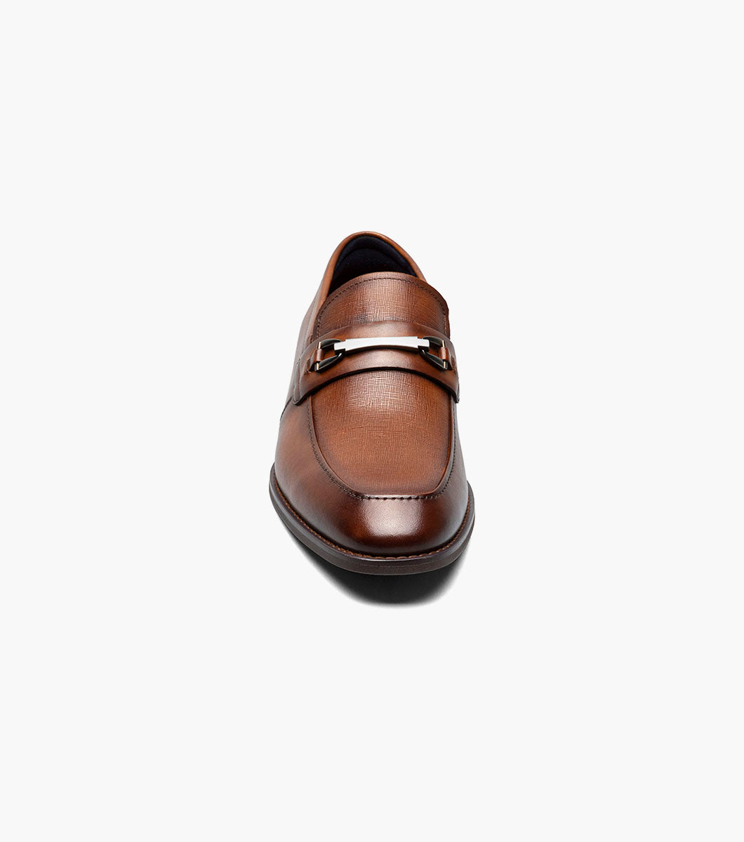 Stacy Adams Kaylor Moc Toe Bit Slip On Men’s Dress Shoes - Cognac