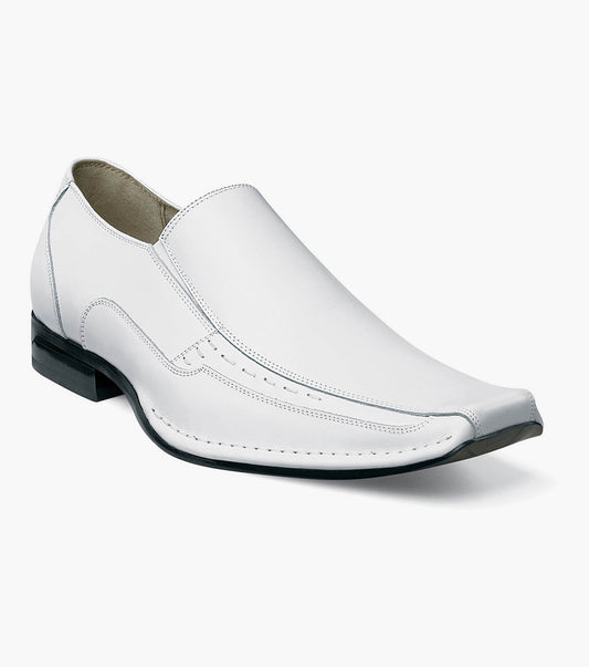 Stacy Adams Templin Bike Toe Loafer Men’s Dress Shoes - White