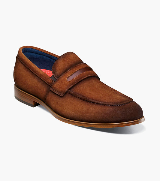 Stacy Adams Burke Moc Toe Saddle Slip On Men’s Dress Shoes - Copper