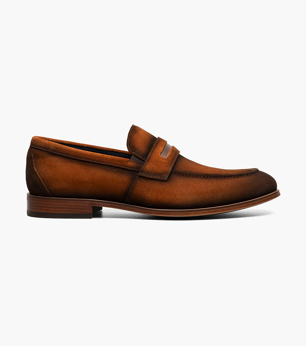 Stacy Adams Burke Moc Toe Saddle Slip On Men’s Dress Shoes - Copper